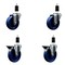 Service Caster 4'' Solid Poly Wheel Swivel 1-3/8'' Expanding Stem Caster Set 2 Brakes, 4PK SCC-EX20S414-SPUS-2-PLB-2-138 - alternate 1
